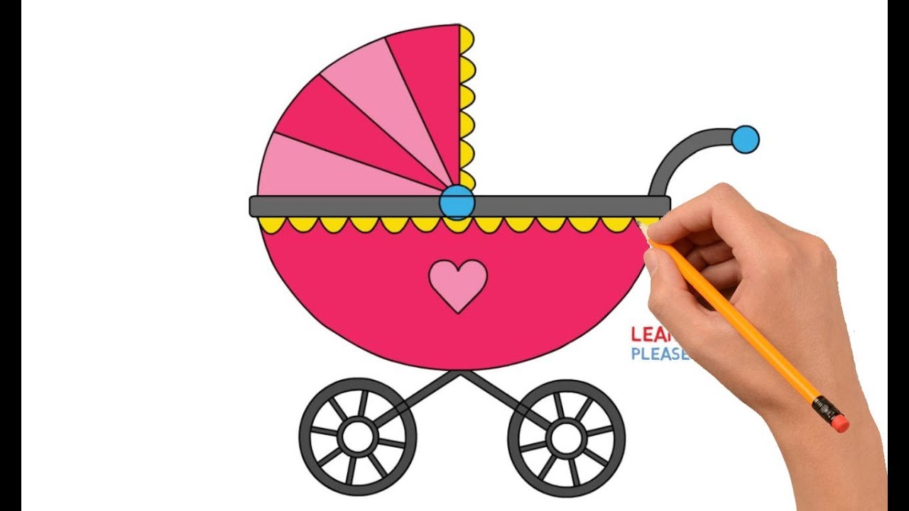 1280x720 How To Draw A Baby Stroller Step
