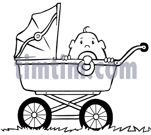 634x569 Stroller Drawing Free Download