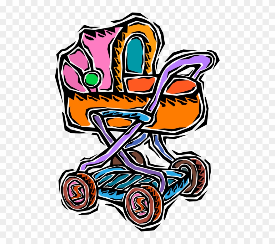 880x780 vector illustration of baby carriage pram stroller clipart