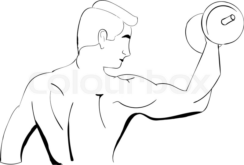 799x541 Hand Draw Strong Man Stock Vector Colourbox