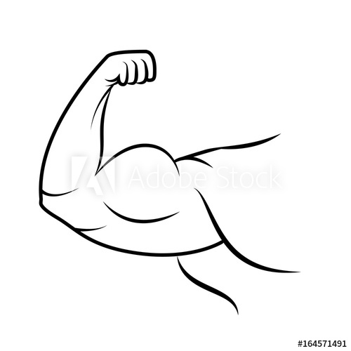 500x500 Strong Arm Icon Line Art