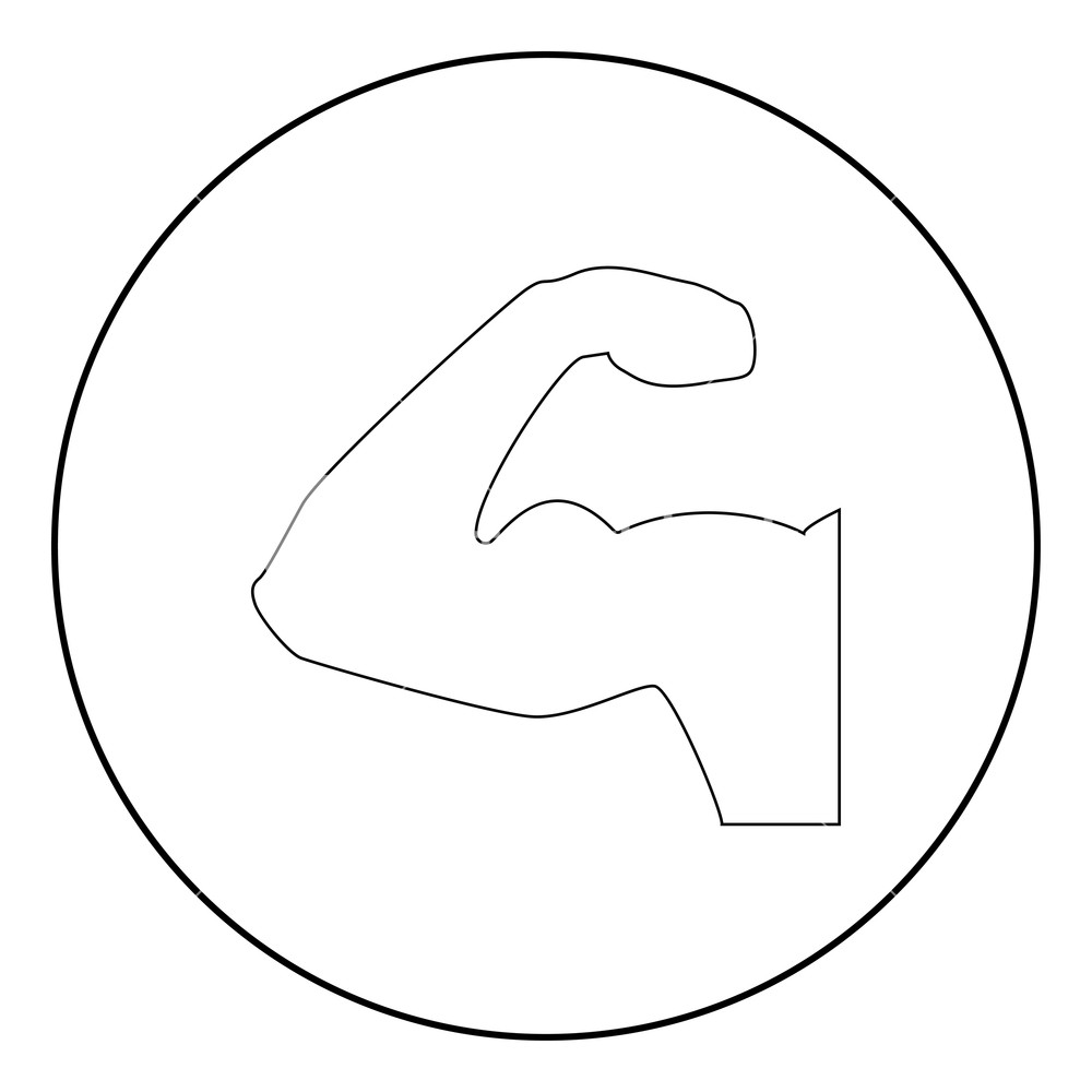 1000x1000 Strong Arm Icon It Is The Black Color Icon In Circle Or Round