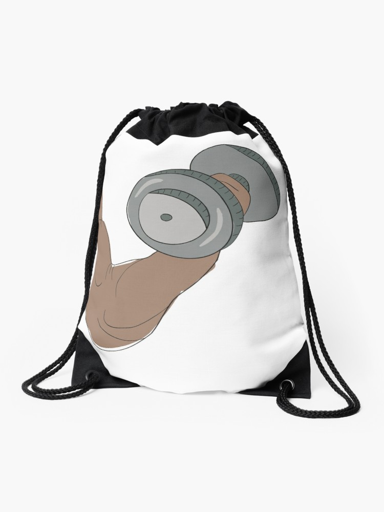 750x1000 Freehand Cartoon Strong Arm Flexing Bicep Sport Drawstring Bag
