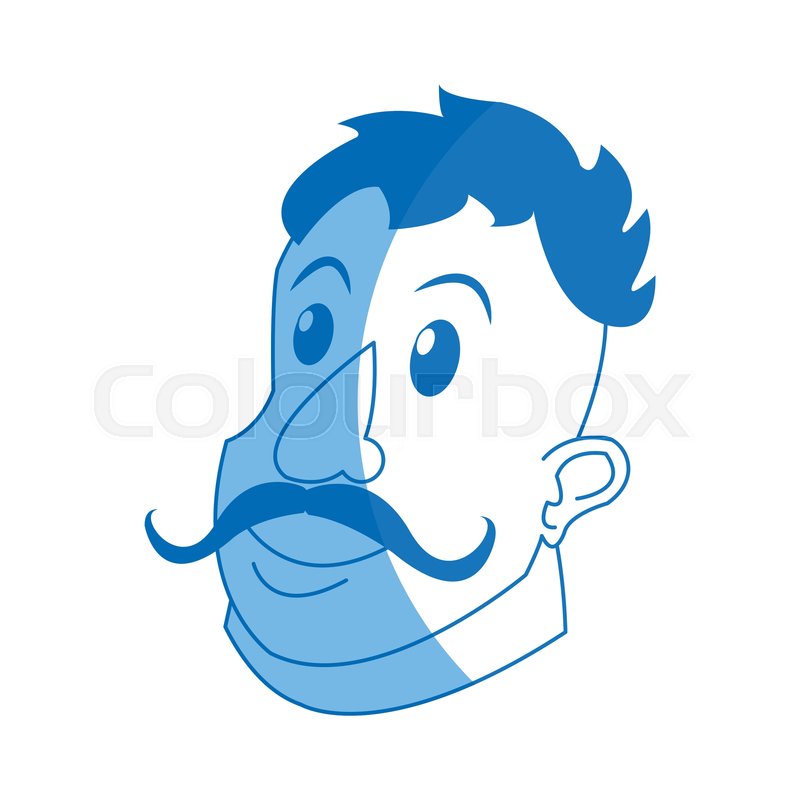 800x800 Strong Man Mustache Circus Character Stock Vector Colourbox