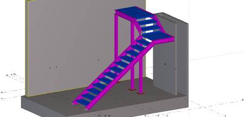 500x240 Structural Steel Stair Handrail Drawings Services