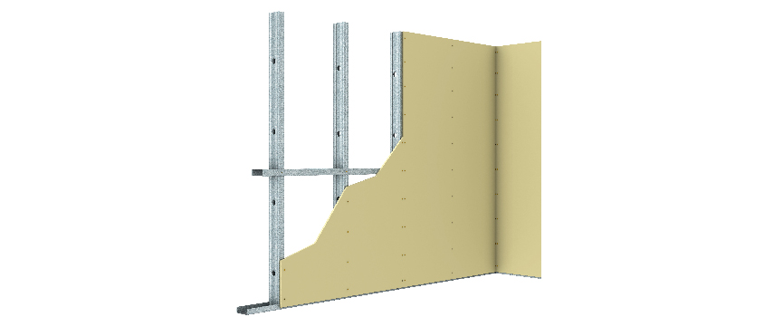 844x350 steel stud track wall framing system for internal plasterboard walls