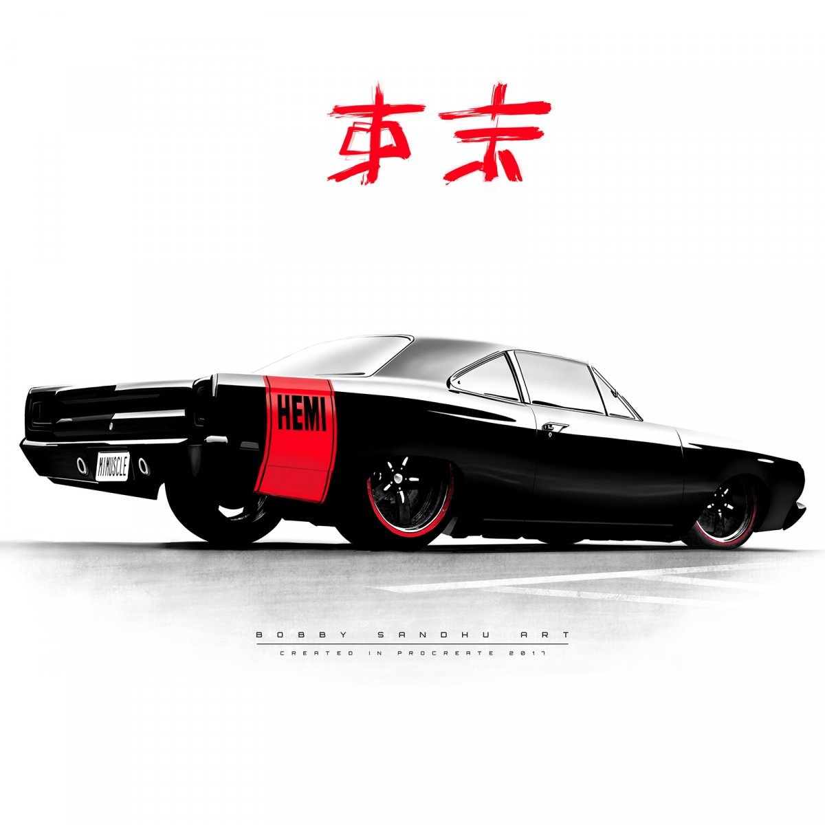 1200x1200 Plymouth Roadrunner Digital Drawing