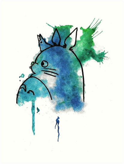 413x549 Studio Ghibli Totoro Watercolour Art Prints