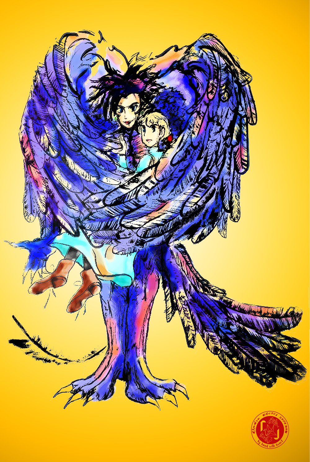 1000x1490 sumi e studio ghibli howl and sophie from howl's moving castle