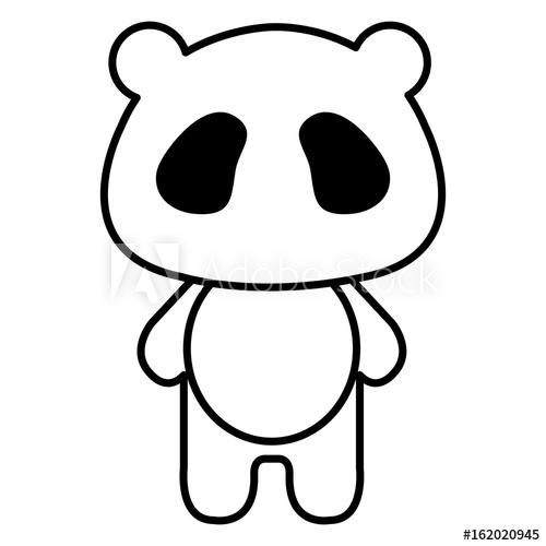 500x500 Stuffed Animal Panda Icon Vector Illustration Design Draw
