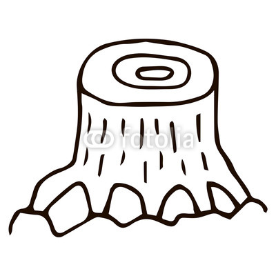 400x400 Cartoon Doodle Linear Stump Isolated On White Background Vector