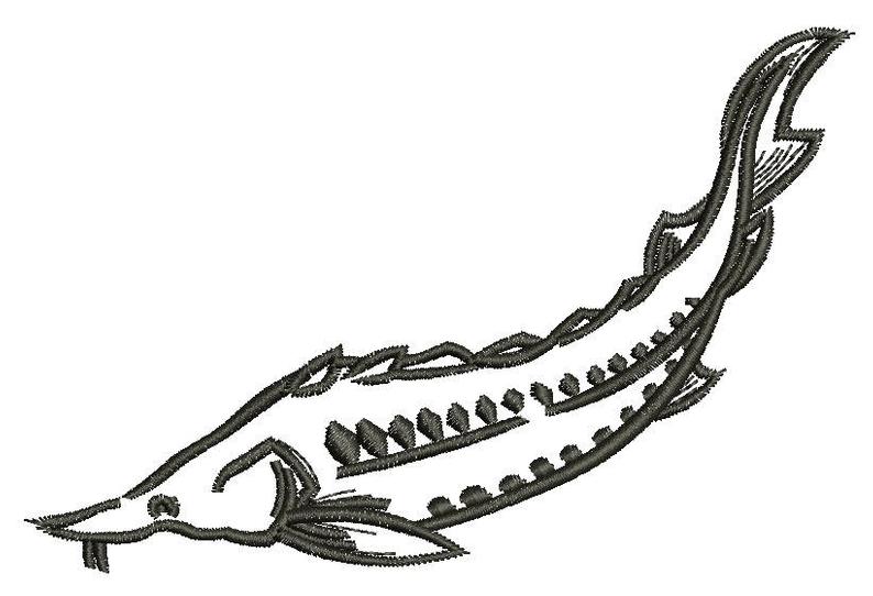 794x542 Sturgeon Machine Embroidery Design Instant Download Etsy