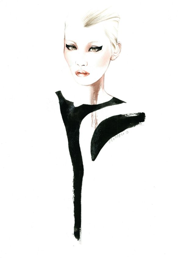 584x843 Fashion Illustration For Marques Almeida Stylish Fashion Drawing