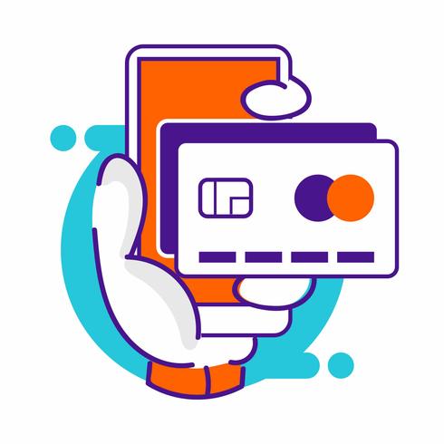 490x490 Stylish Drawing Style Illustration Of Mobile Banking