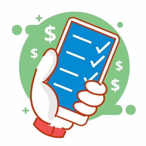 490x490 Stylish Drawing Style Illustration Of Mobile Transaction