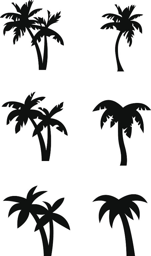 530x900 Stylized Palm Tree Silhouettes