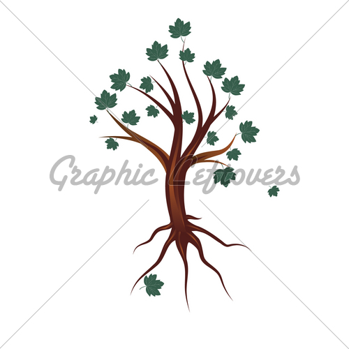 500x500 Stylized Tree With Leaves, Vector Illustration Gl Stock Images