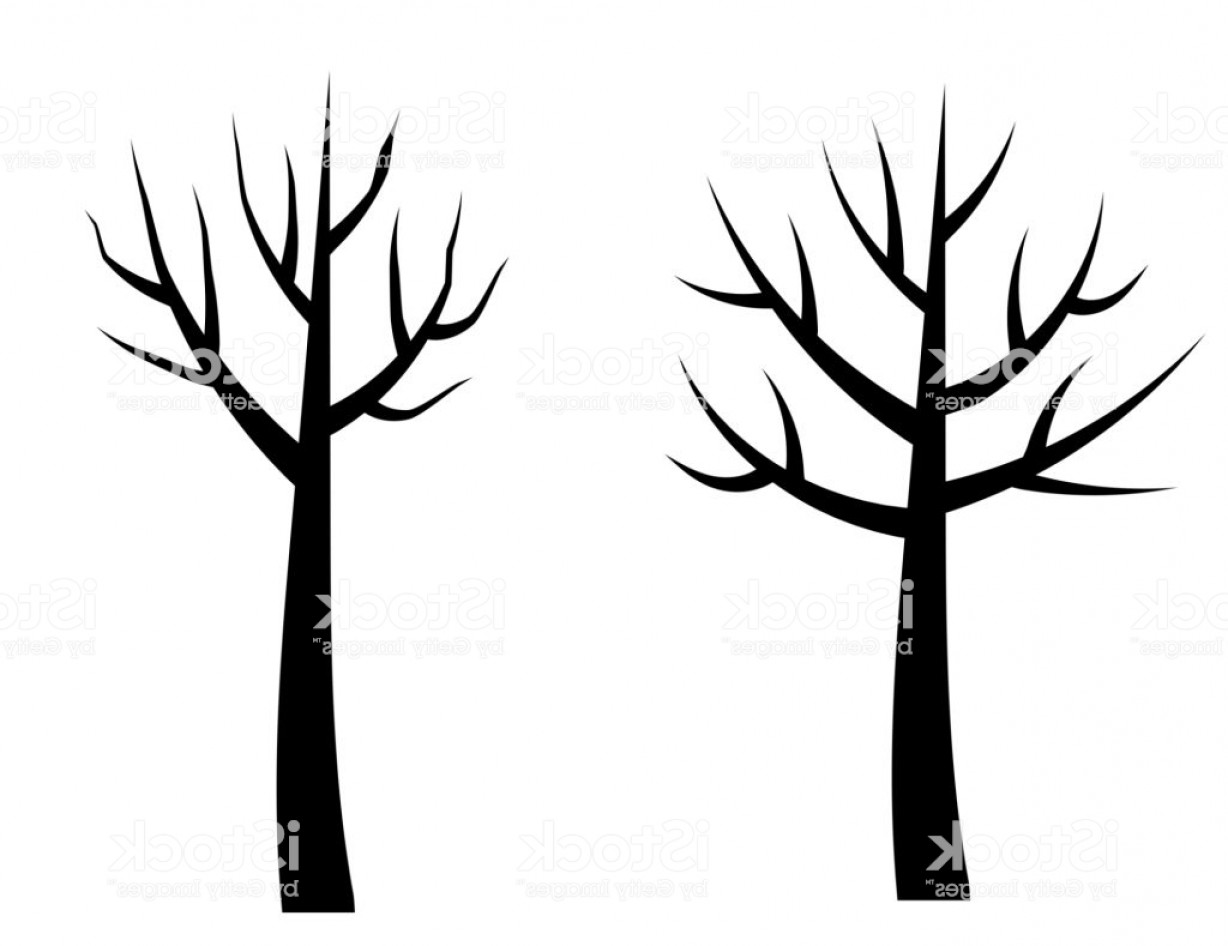 1228x946 Vector Bare Tree Silhouettes Black Stylized Trees Without Leaves