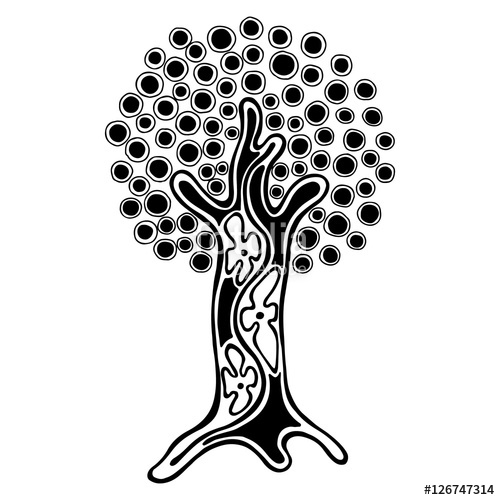 500x500 Vector Hand Drawn Illustration, Decorative Ornamental Stylized