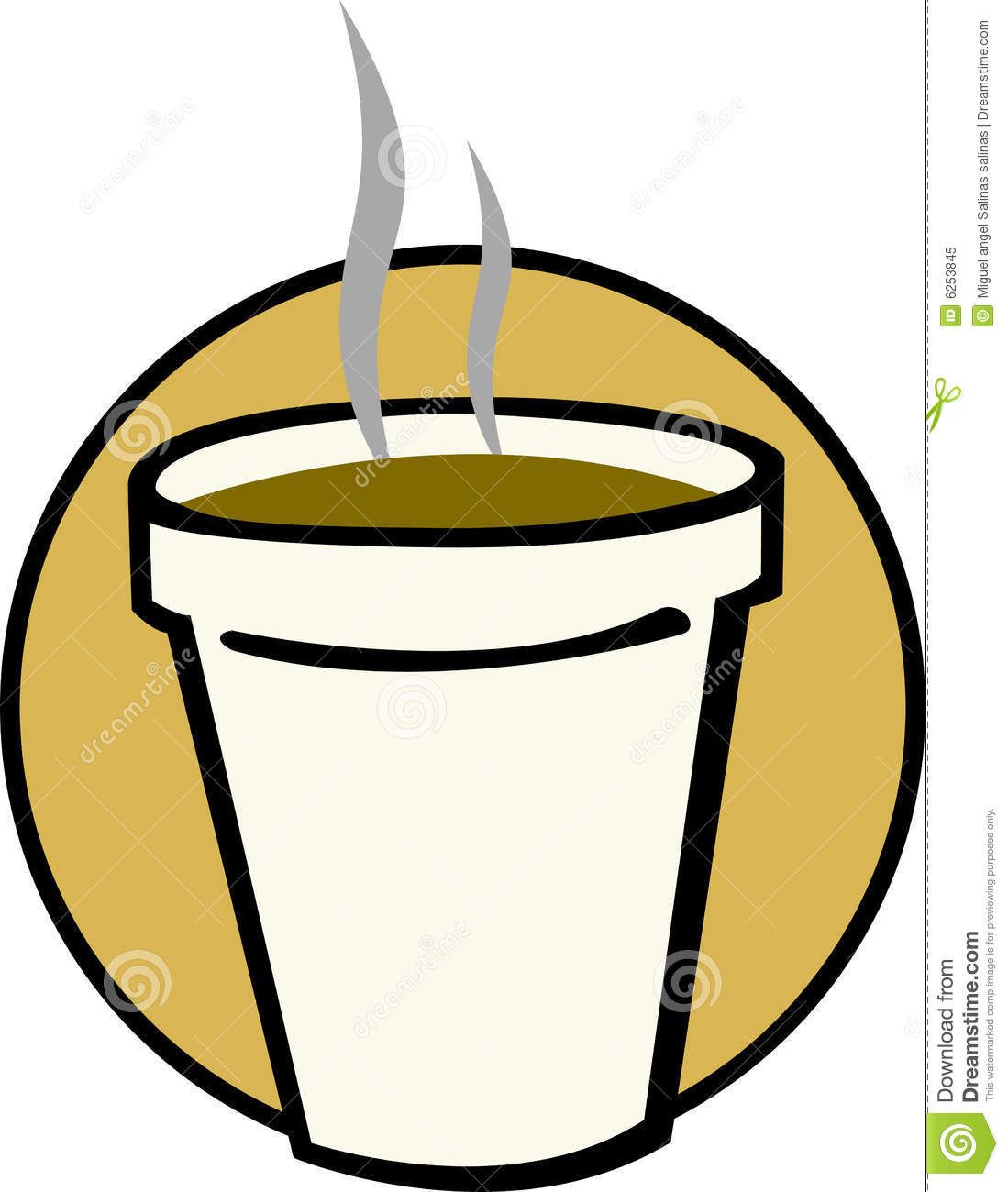 1099x1300 Hot Coffee In Styrofoam Cup Vector Illustration Royalty Free Stock