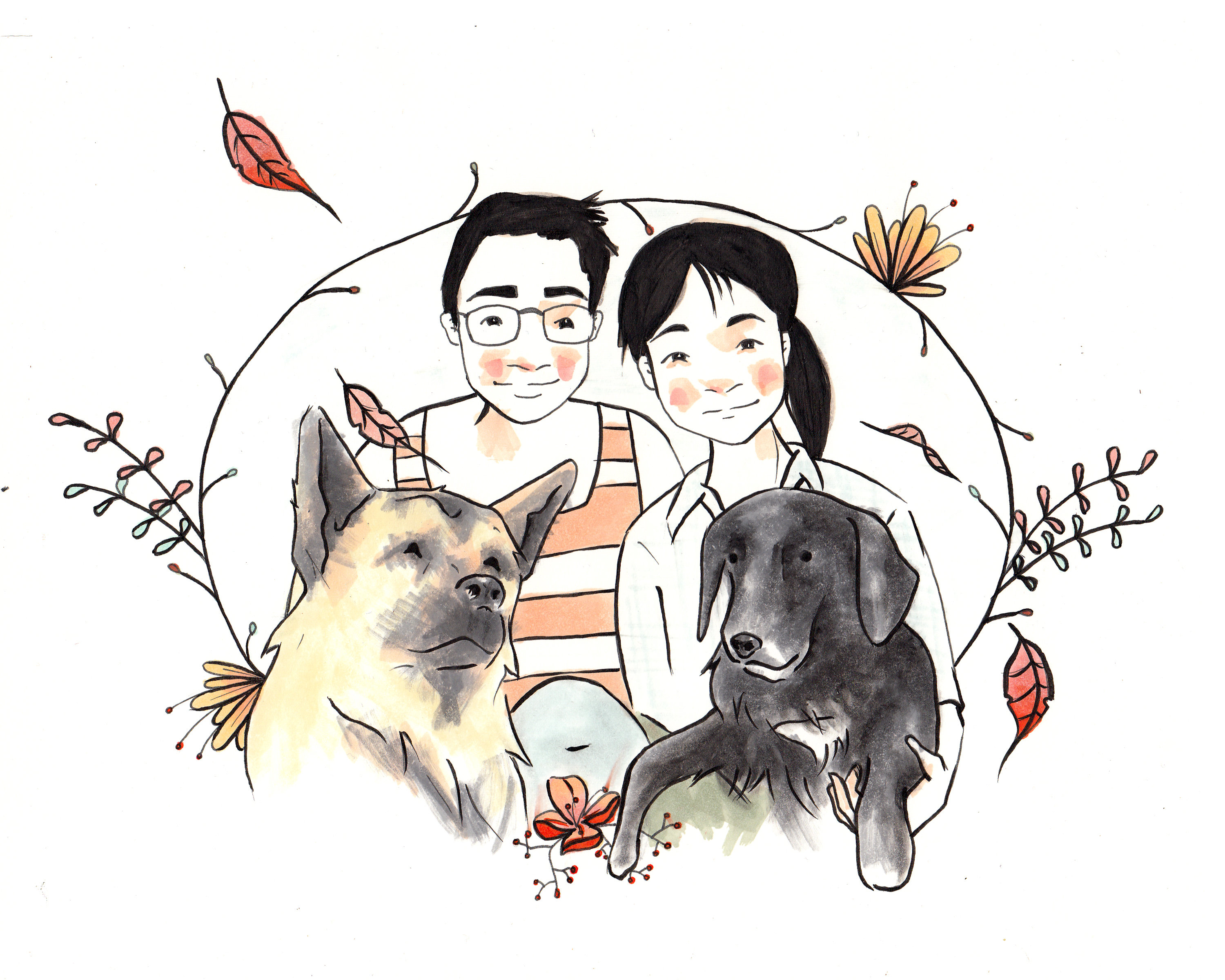 3000x2400 Custom Family Portrait Three Four Subject Portrait Custom Etsy