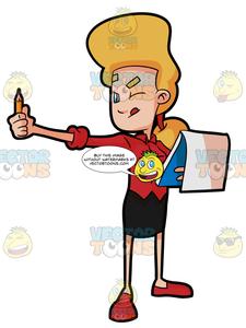 225x300 A Woman Measuring The Focal Point Before Sketching Her Subject