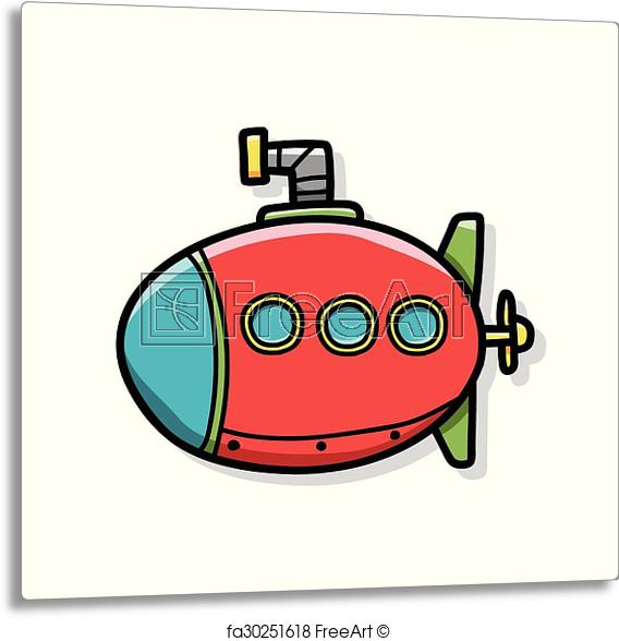 568x588 Free Art Print Of Submarine Doodle Freeart