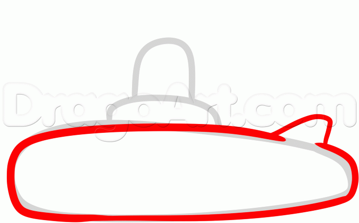 734x455 How To Draw A Submarine, Step