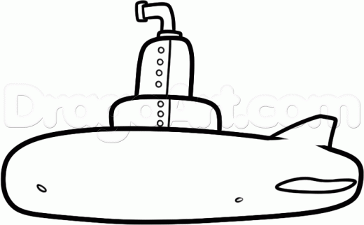 520x322 Learn How To Draw A Submarine, Boats, Transportation, Free Step