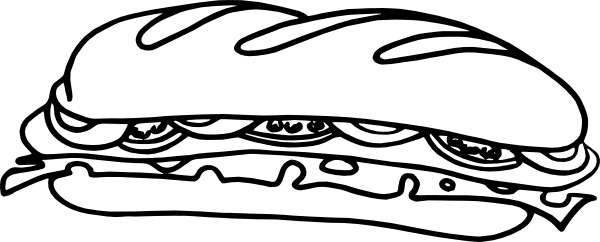 600x242 Sandwich, Subway, Drawing, Transparent Png Image Clipart Free