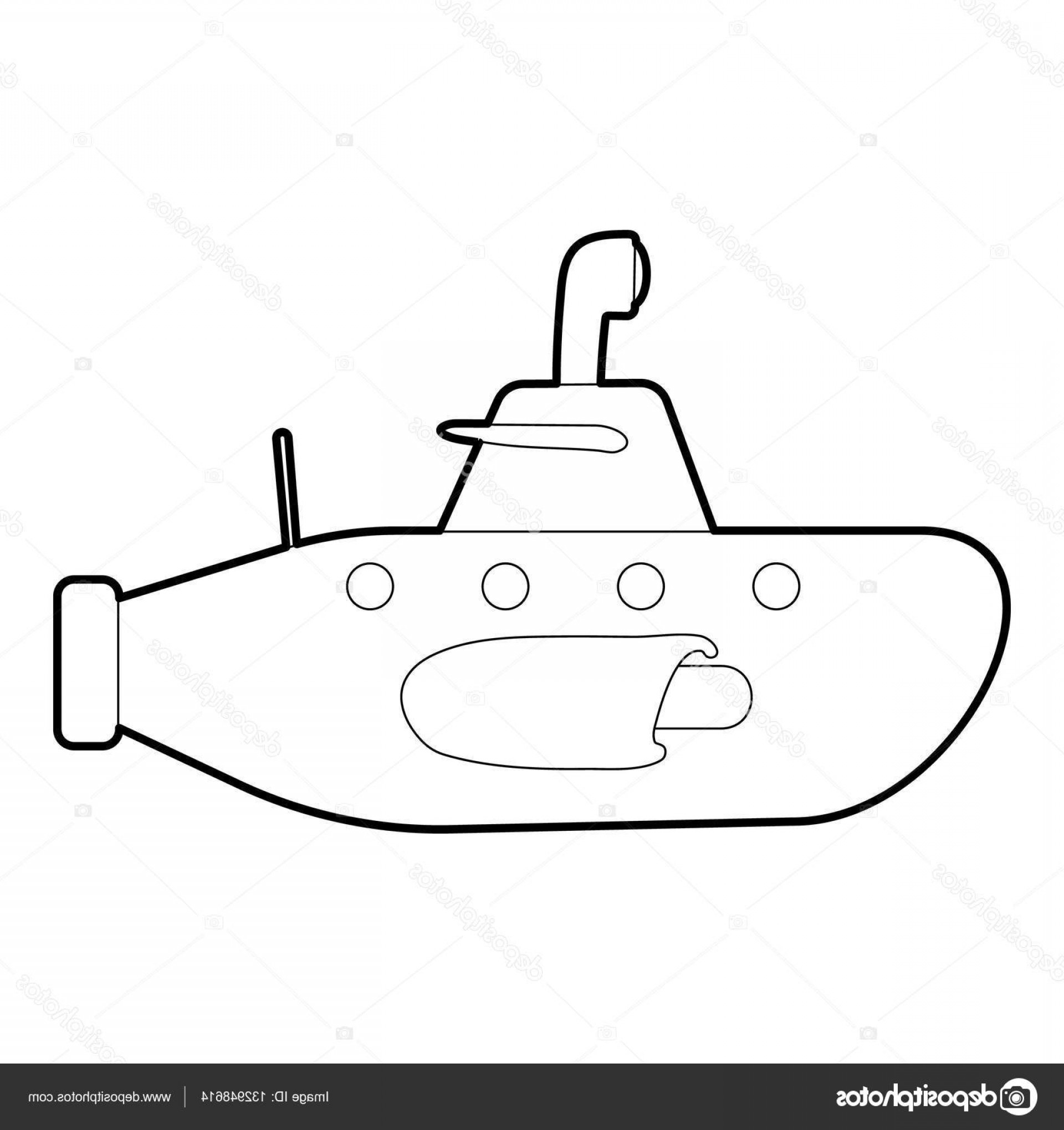 1920x2040 Stock Illustration Submarine Icon Outline Style Soidergi
