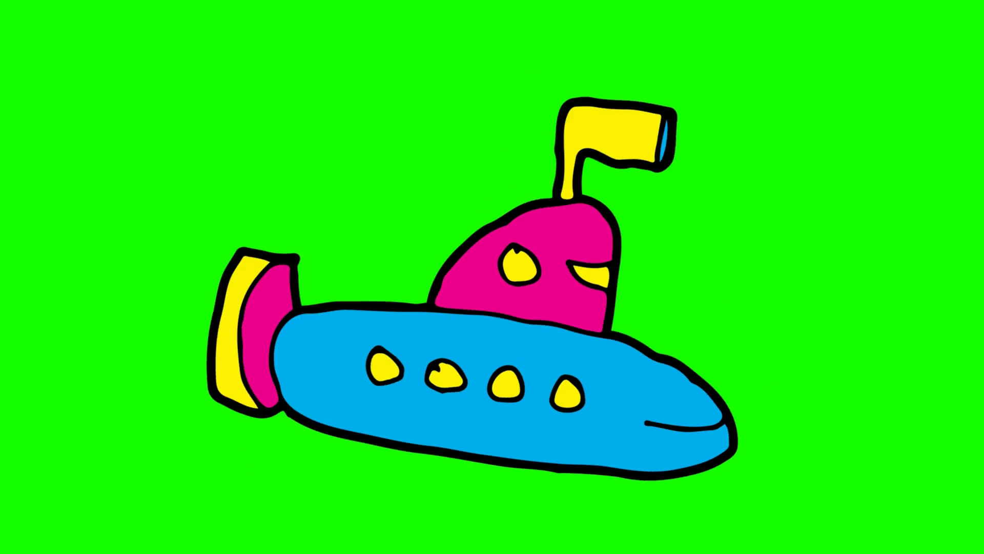1920x1080 Kids Drawing Green Screen With Theme Of Submarine Motion