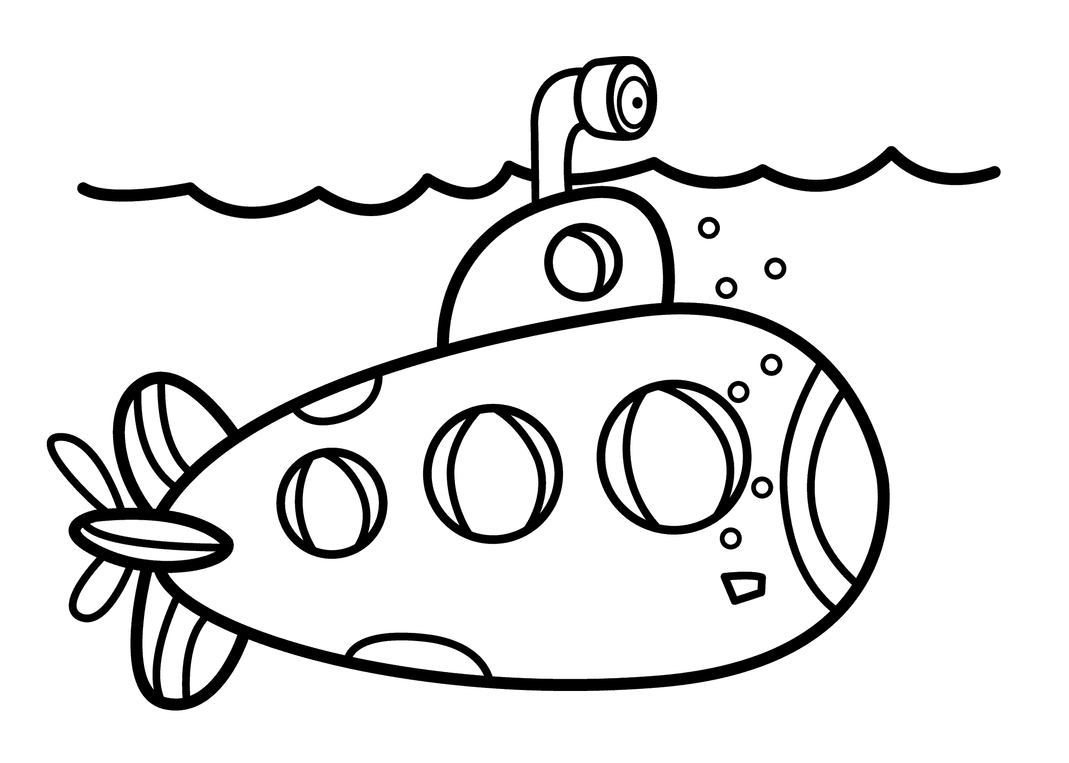 2079x1483 Submarine Drawing Preschool For Free Download