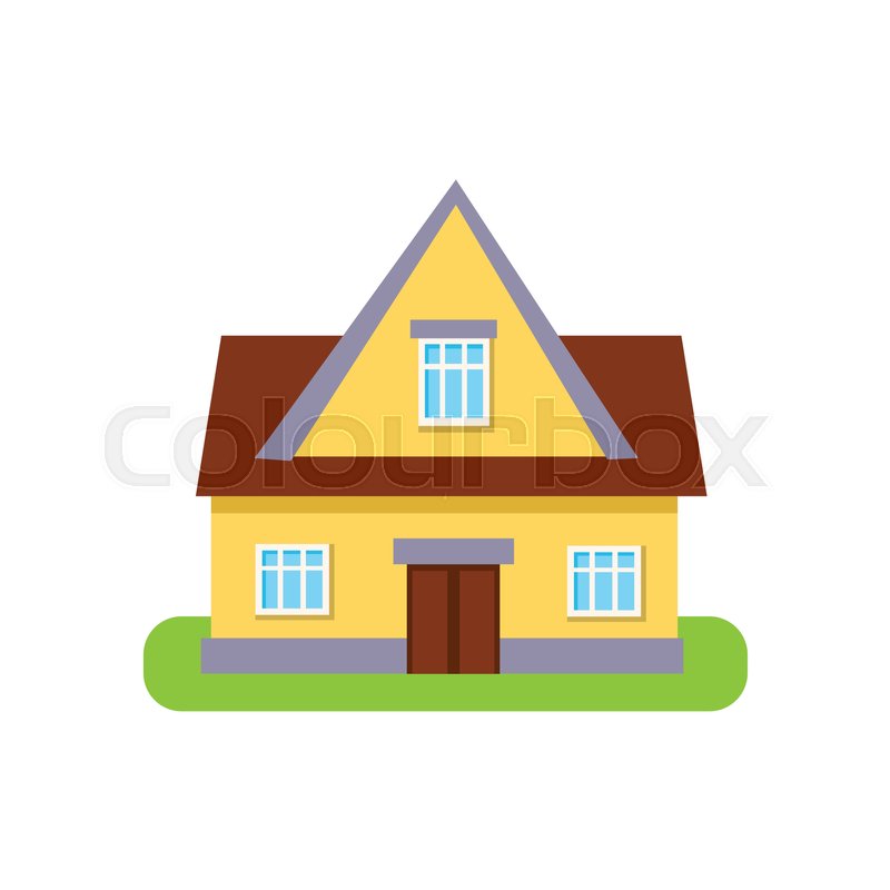 800x800 classic cottage suburban house stock vector colourbox