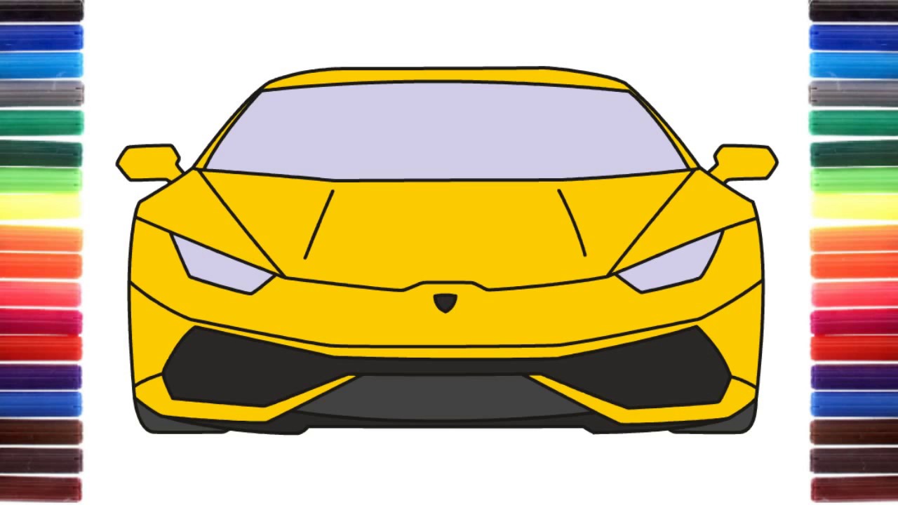 1280x720 how to draw a car lamborghini huracan front view step
