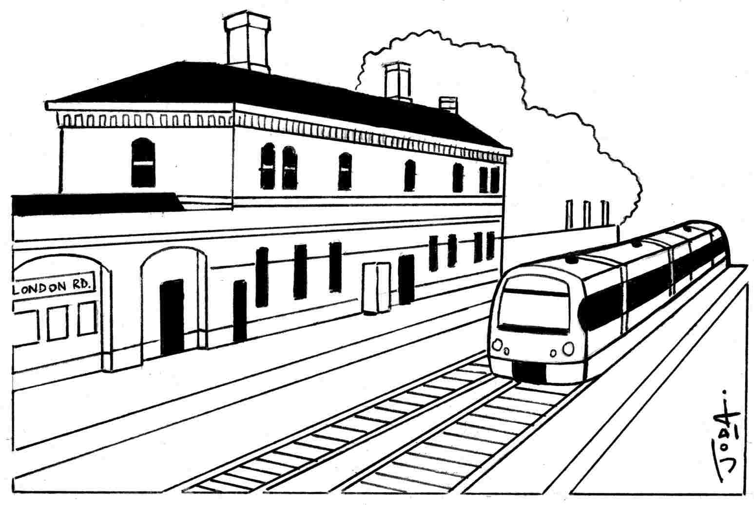 1547x1036 How To Draw Subway Rhartpickscom Of Railway Station Pictures
