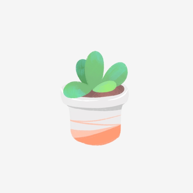 640x640 Hand Drawn Cute Succulent In Orange Pot, Drawing, Nature, Hand