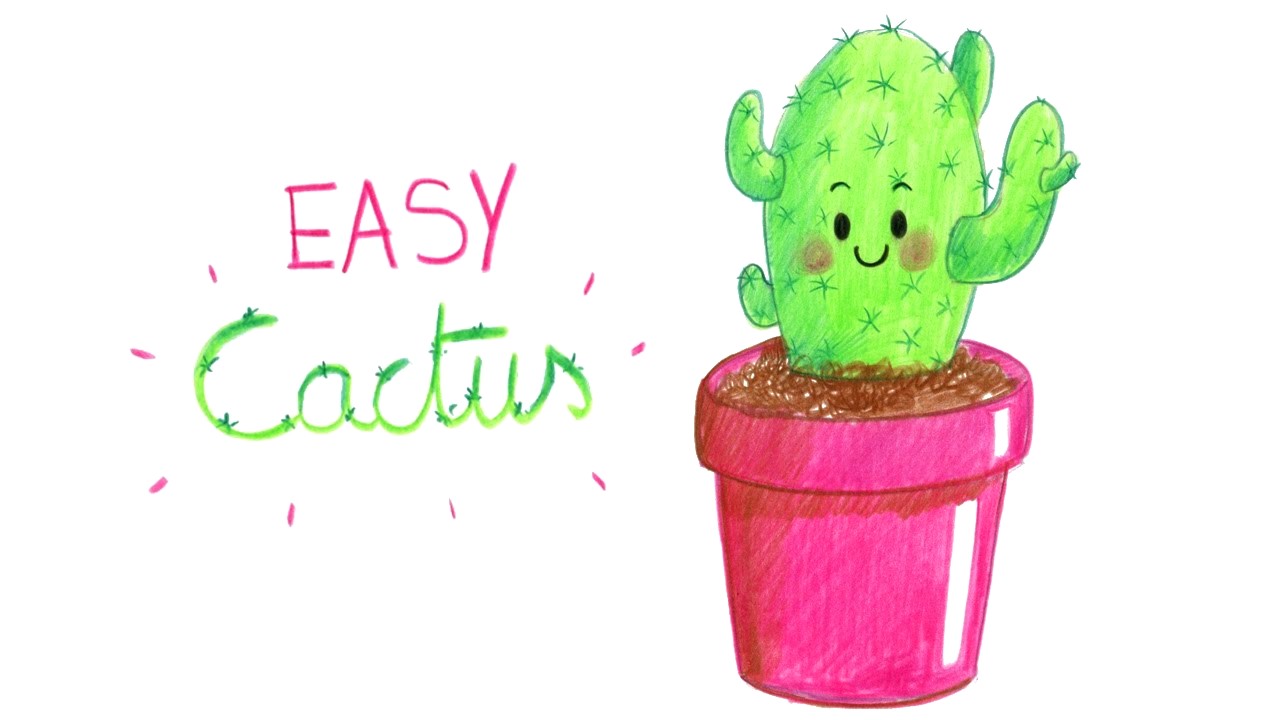1280x720 Cute Cactus Drawing
