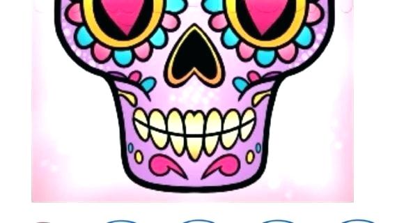 570x320 Simple Sugar Skull Drawing Sugar Skull Drawings Simple Images