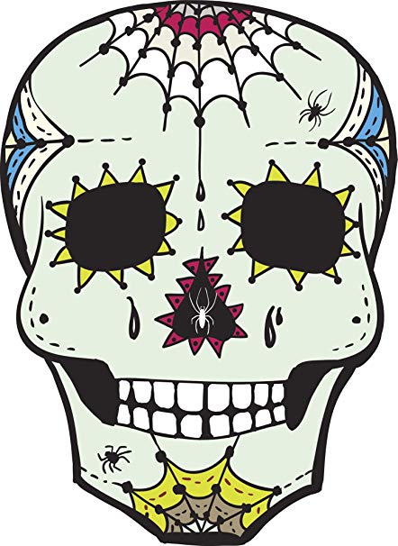 442x606 Floral Dia De Los Muertos Sugar Skull Art Drawing