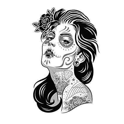 425x425 Sugar Skull Girl With Roses