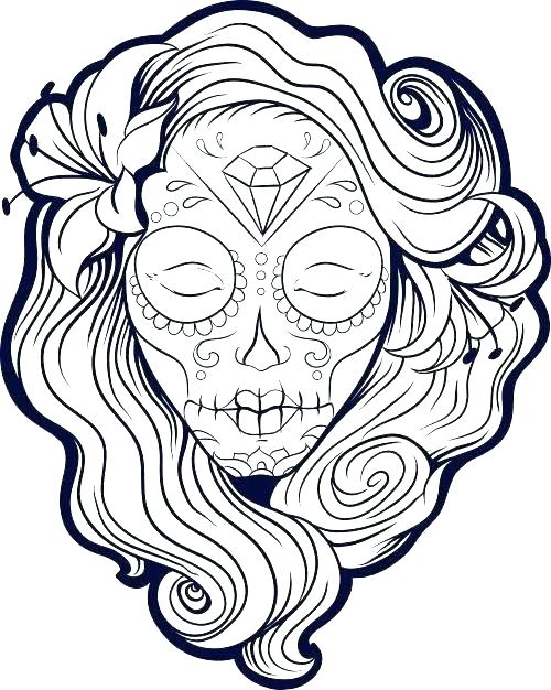 500x626 Mexican Skull Coloring Pages Sugar Skull Mexican Skeleton Coloring