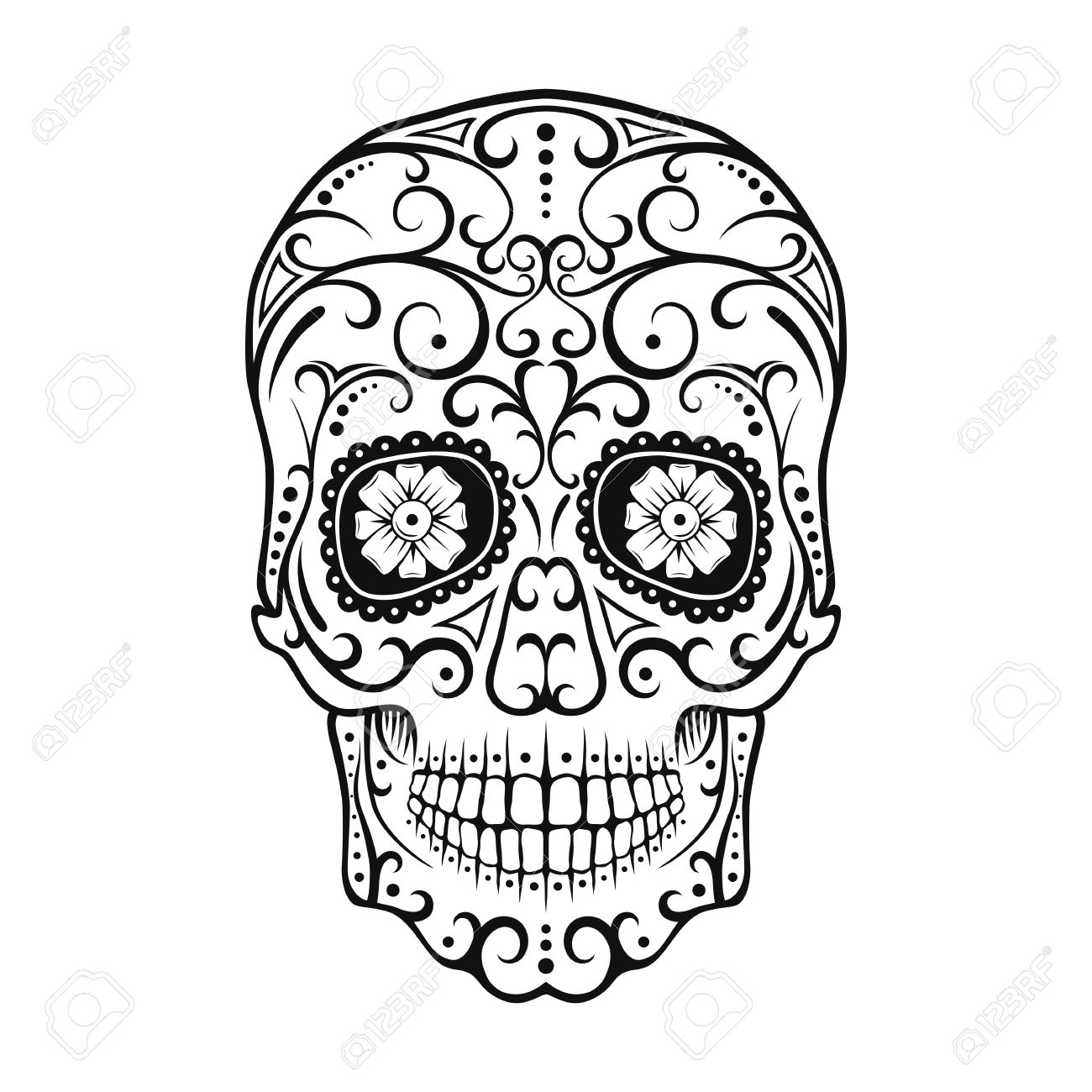 1300x1300 Sugar Skull Clipart Black And White Clip Art Images