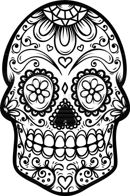 532x800 Sugar Skull Isolated On White Stock Vector Colourbox