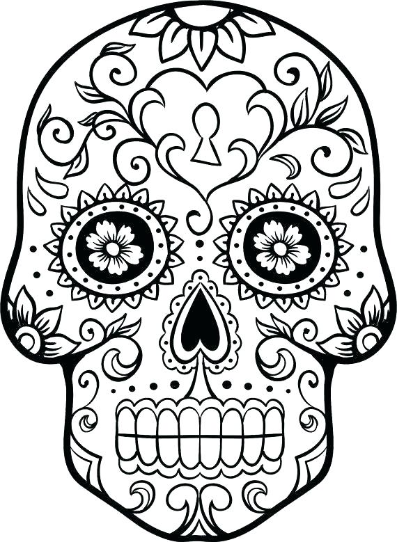 570x779 Sugar Skull Drawing Template