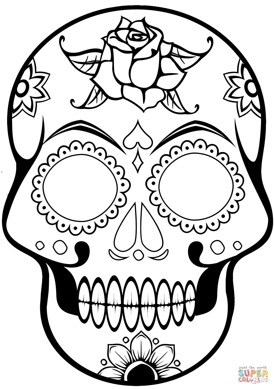 sugar-skull-black-and-white-drawing-free-download-on-clipartmag
