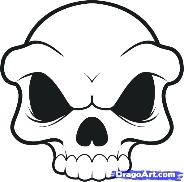 595x588 How To Draw A Simple Skull A Pseudo Sugar Skull From Start