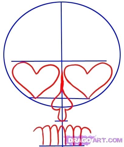 408x481 How To Draw A Skull Step