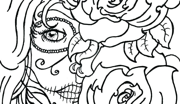 736x425 Sugar Skull Template Download For Pumpkin Drawing