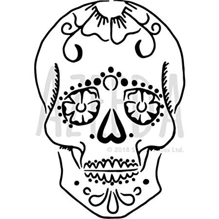 450x450 'sugar Skull' Wall Stencil Template